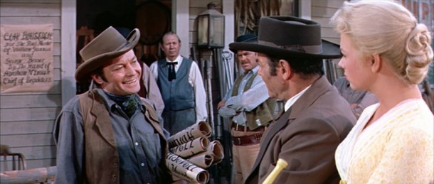 DeForest Kelley gets smart with Fonda as Dolores Michaels looks on.