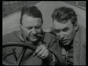 Oldfield (left) and Sennett literally race to the rescue.