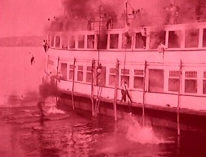 The famous ship fire scene.