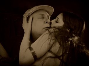 It's not my fault! This very tiny woman forced me into it!