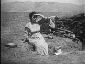 The lady and the dugout.