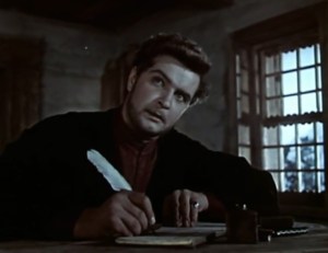 Olenin being introspective. Where is his Santa hat?