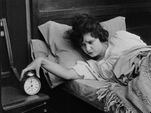 Renee sleeping in, the reprobate.