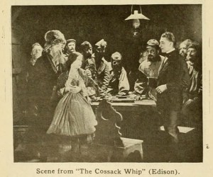 Darya meets Sergius (foreground right) at a Bolshevik safehouse