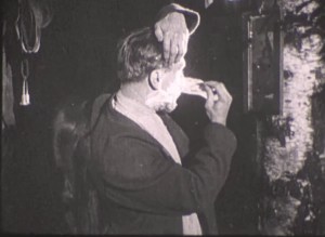 Strogoff shaves with broken glass...